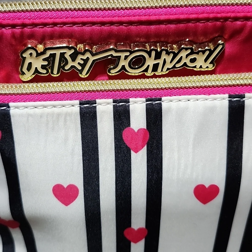 BETSEY JOHNSON FABIC SMALL WRISTLET WALLET CLUTCH ORGANIZER BAG